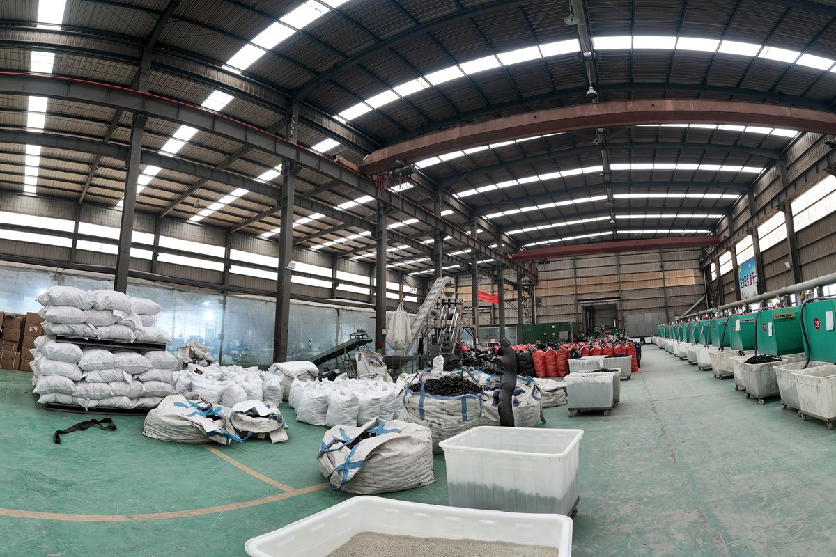 Irrigation products organized in a factory packing area