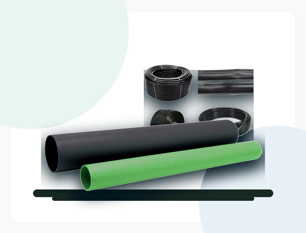 Pipes and drip tape